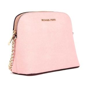 Michael Kors Cindy Pink Large Dome Cross Body Bag